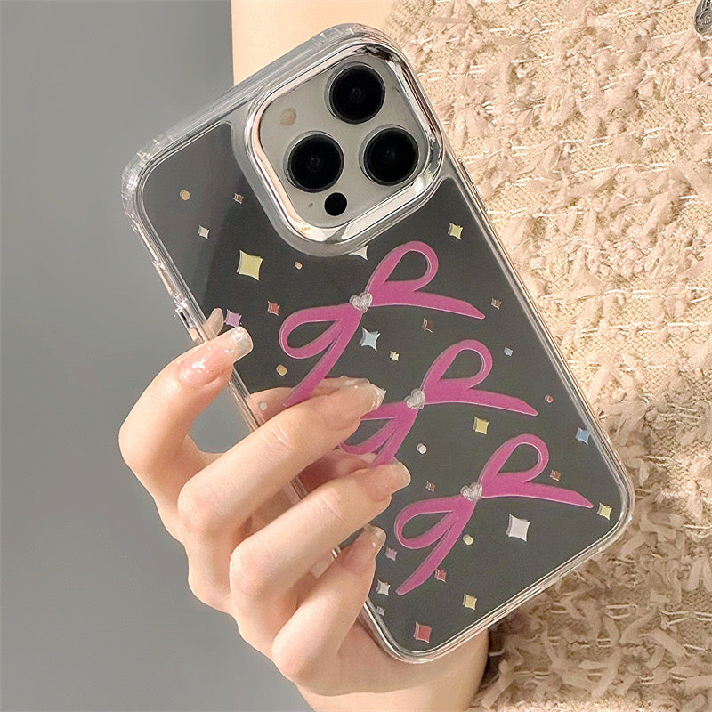 Dinos。鏡面,蝴蝶結,手機鏈,三合一iPhone 保護殼