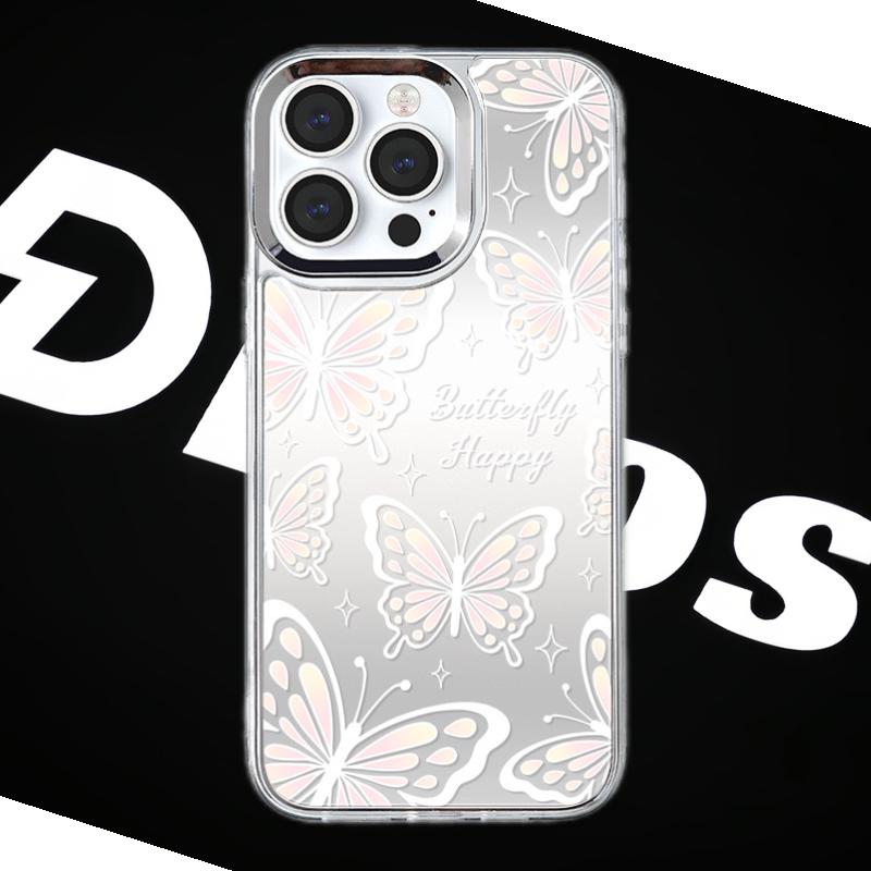 Dinos。 鏡面 iPhone 保護殼三合一加手機鏈