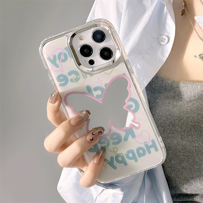 Dinos。 鏡面 iPhone 保護殼三合一加手機鏈