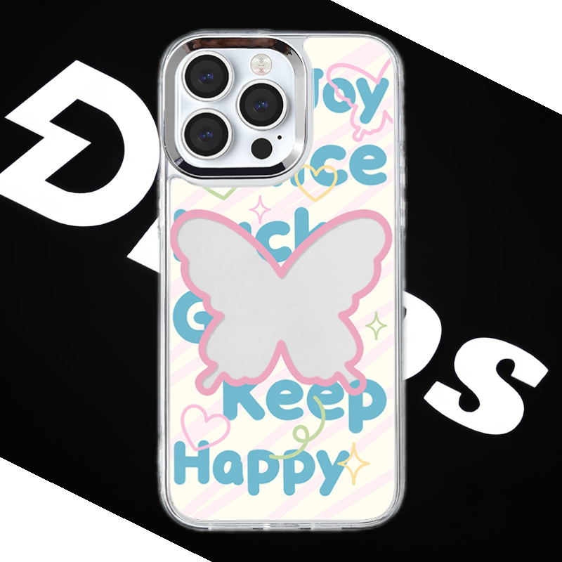 Dinos。 鏡面 iPhone 保護殼三合一加手機鏈