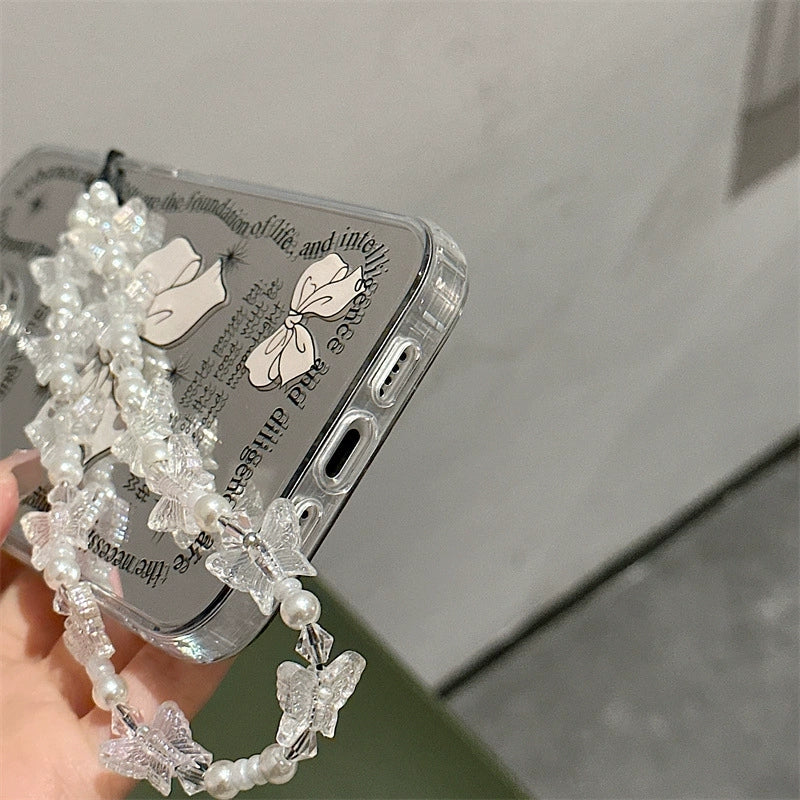 Dinos。 鏡面 iPhone 保護殼三合一加手機鏈