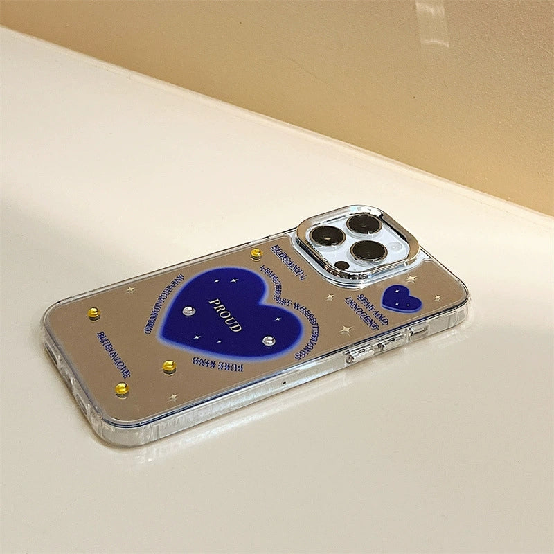 Dinos。 鏡面 iPhone 保護殼三合一加手機鏈