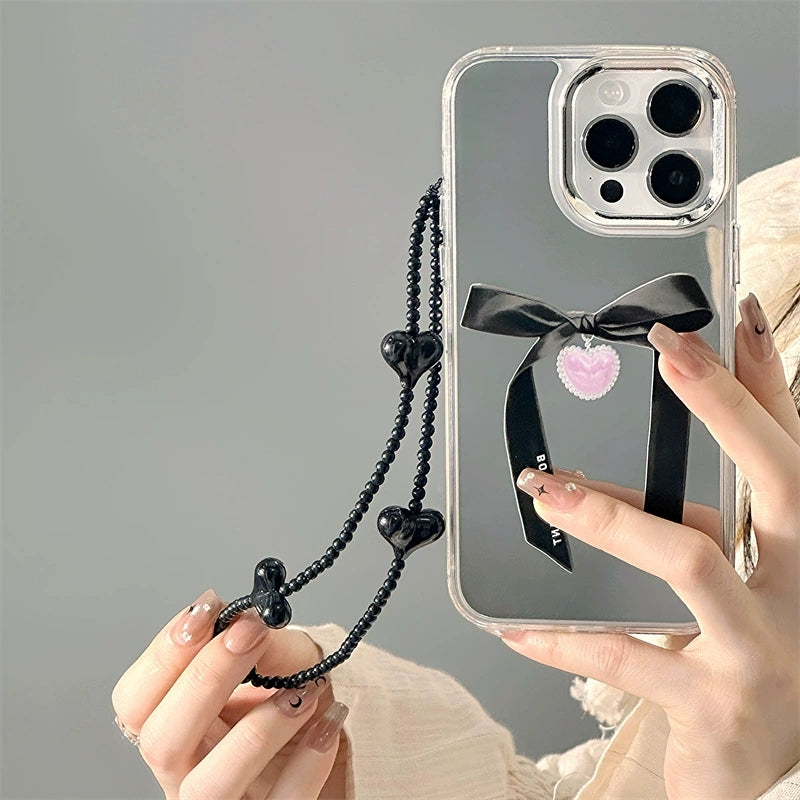 Dions。iPhone手機殼蘋果小眾三合一鏡面加手機鏈