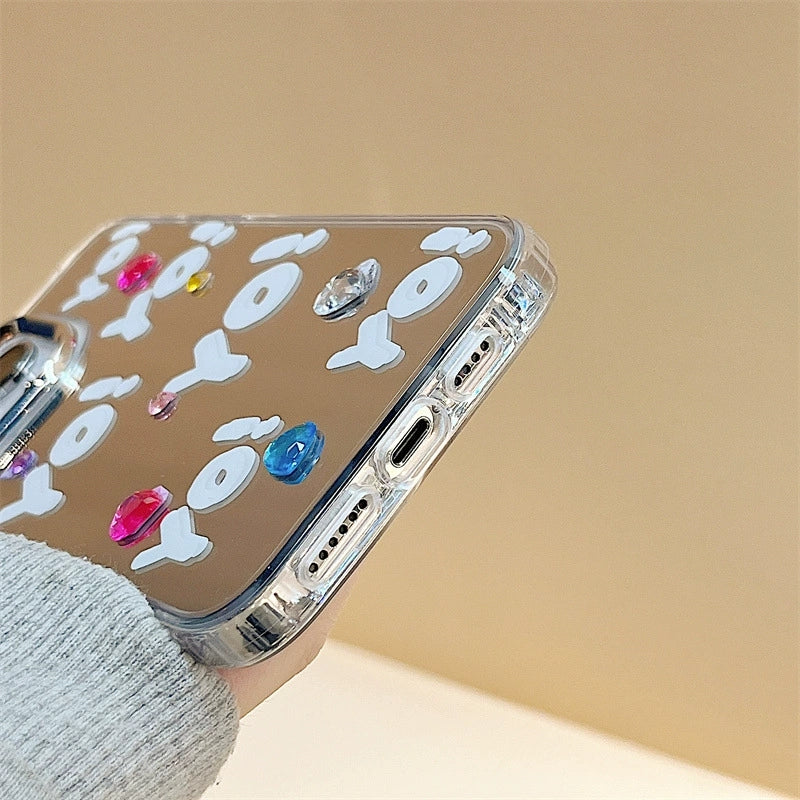 Dinos。蘋果手機殼三合一鏡面鑽飾