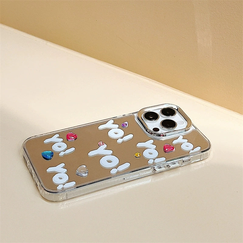 Dinos。蘋果手機殼三合一鏡面鑽飾