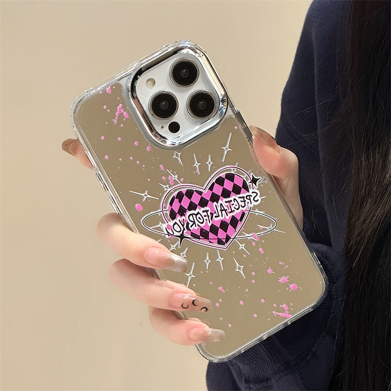 Dinos。 鏡面 iPhone 保護殼三合一加手機鏈