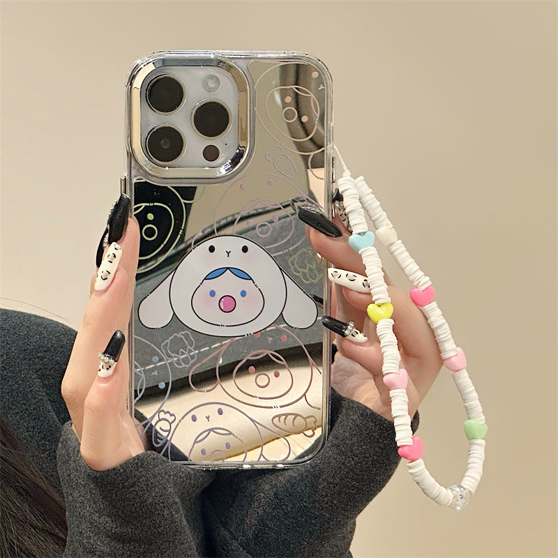 Dinos。 鏡面 iPhone 保護殼三合一加手機鏈