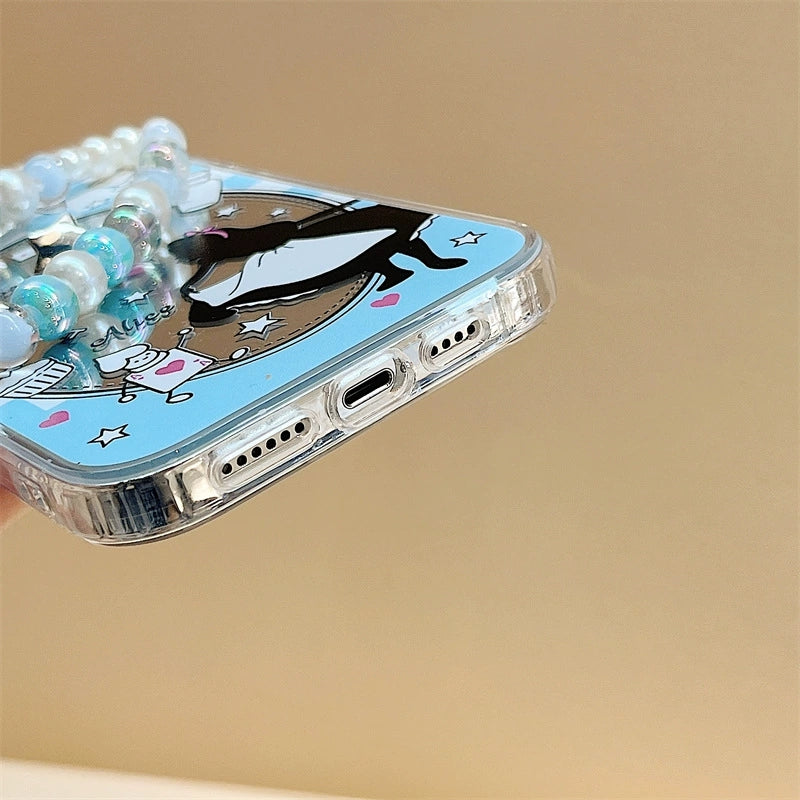 Dinos。 鏡面 iPhone 保護殼三合一加手機鏈