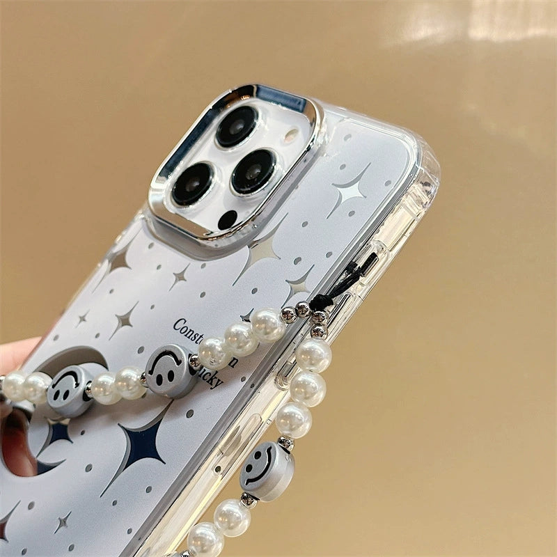 Dinos。 鏡面 iPhone 保護殼三合一加手機鏈