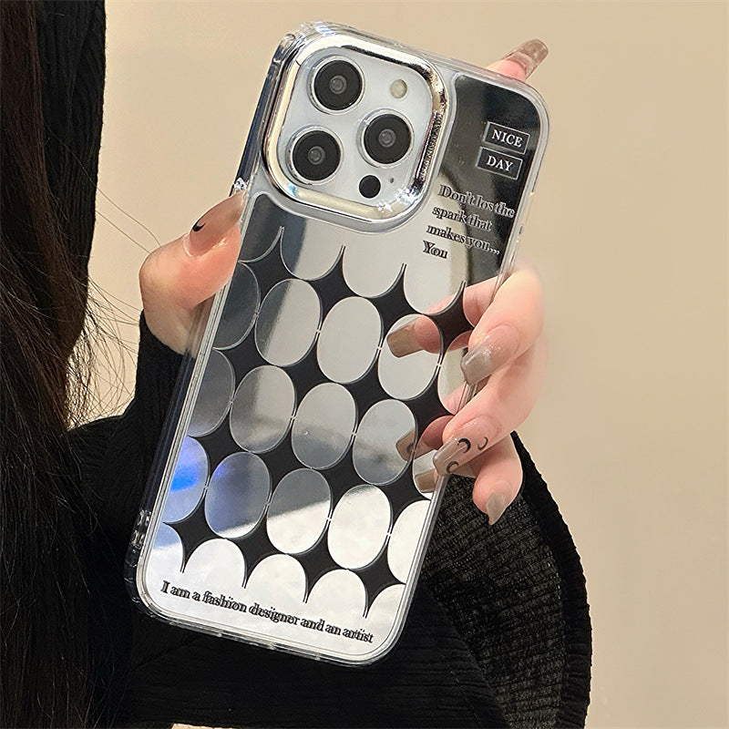 Dinos。 鏡面 iPhone 保護殼三合一加手機鏈