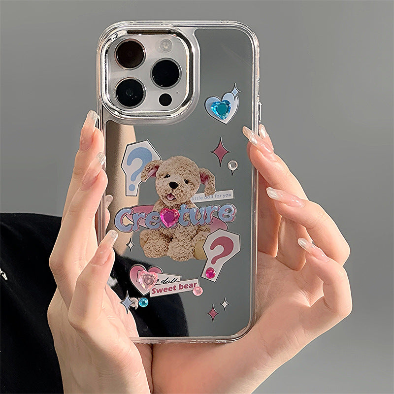 Dinos。 鏡面 iPhone 保護殼三合一加手機鏈