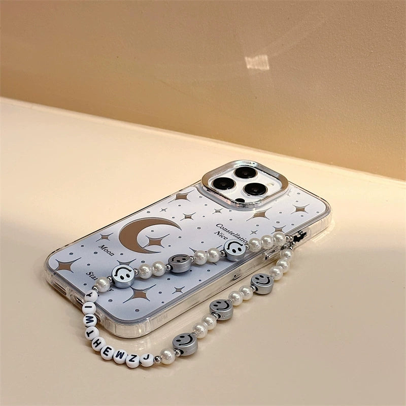 Dinos。 鏡面 iPhone 保護殼三合一加手機鏈