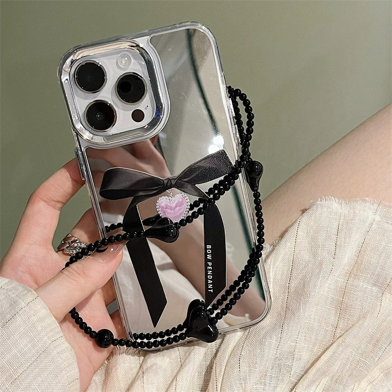 Dions。iPhone手機殼蘋果小眾三合一鏡面加手機鏈