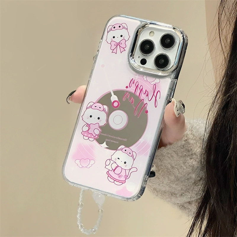 Dinos。 鏡面 iPhone 保護殼三合一加手機鏈