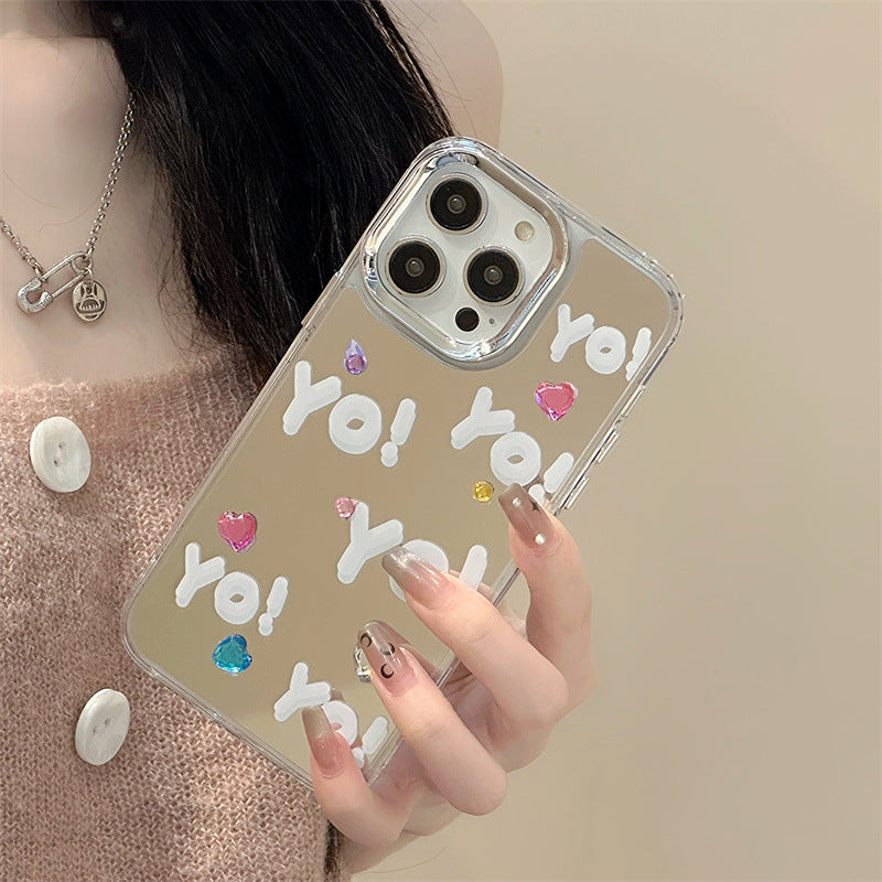 Dinos。蘋果手機殼三合一鏡面鑽飾