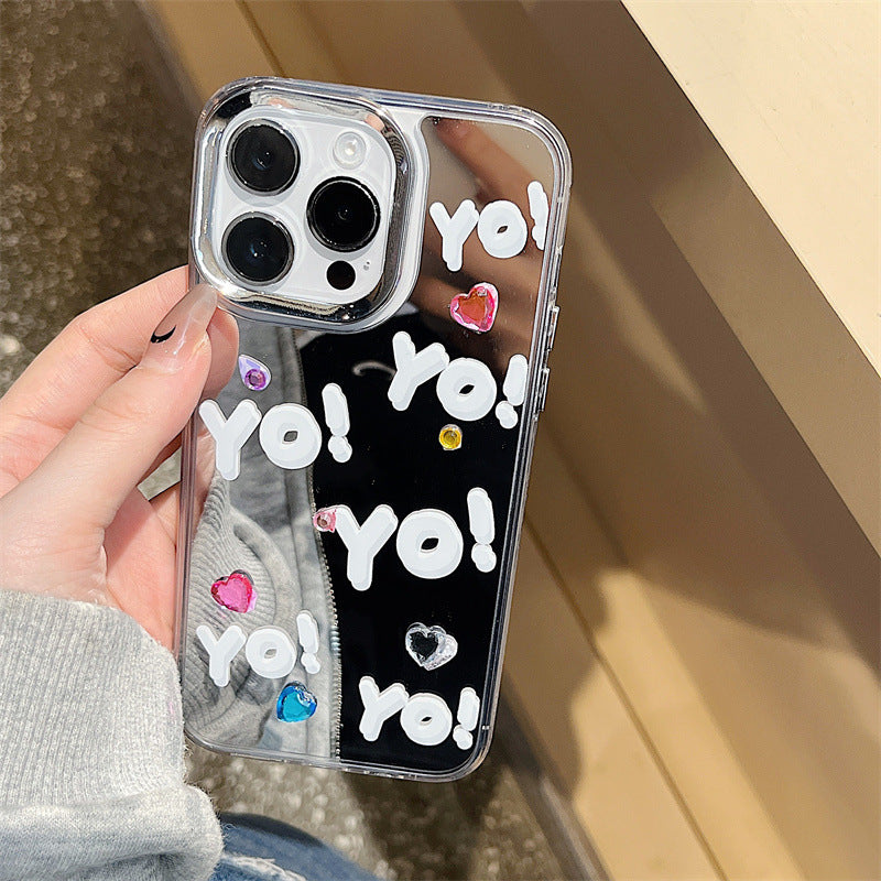 Dinos。蘋果手機殼三合一鏡面鑽飾