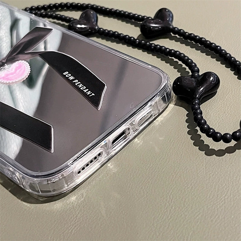 Dions。iPhone手機殼蘋果小眾三合一鏡面加手機鏈