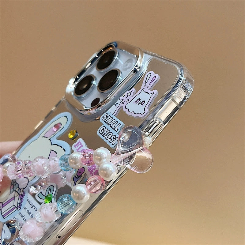 Dinos。 鏡面 iPhone 保護殼三合一加手機鏈