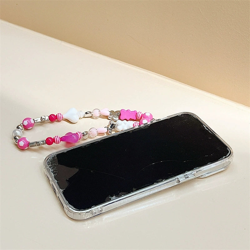 Dinos。苹果手机壳爱心手机链三合一镜面