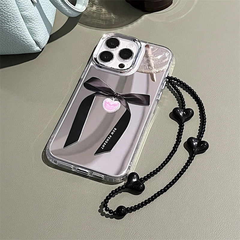 Dions。iPhone手機殼蘋果小眾三合一鏡面加手機鏈