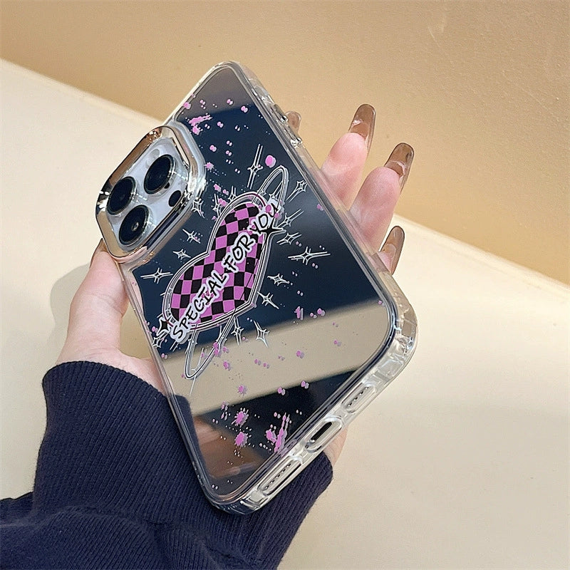 Dinos。 鏡面 iPhone 保護殼三合一加手機鏈