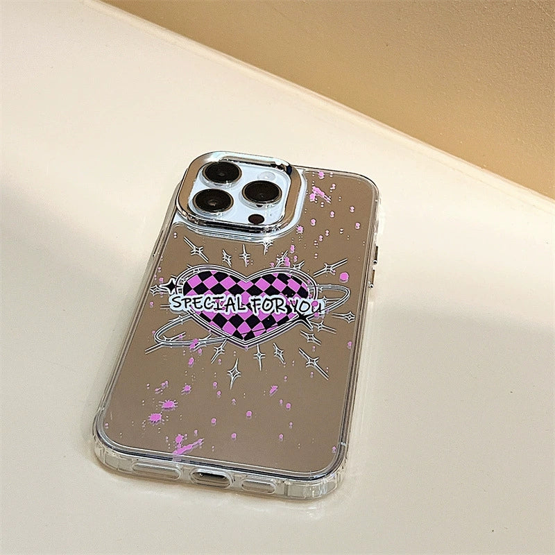 Dinos。 鏡面 iPhone 保護殼三合一加手機鏈