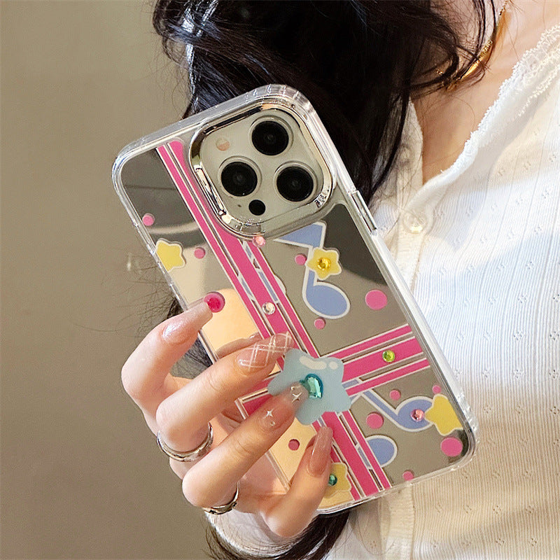 Dinos。iPhone手機殼高級感三合一鏡面蘋果