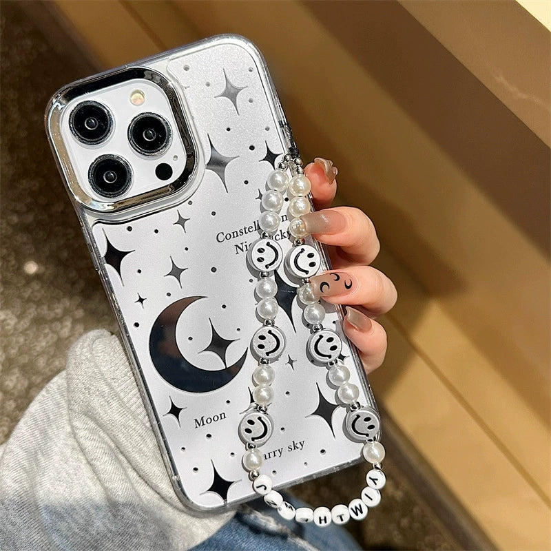 Dinos。 鏡面 iPhone 保護殼三合一加手機鏈