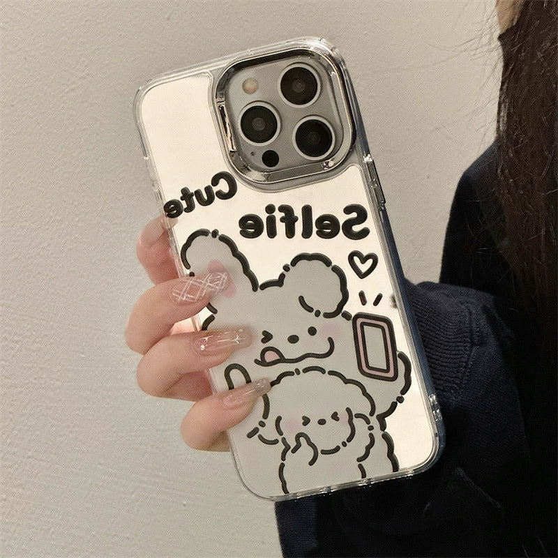 Dinos。 鏡面 iPhone 保護殼三合一加手機鏈