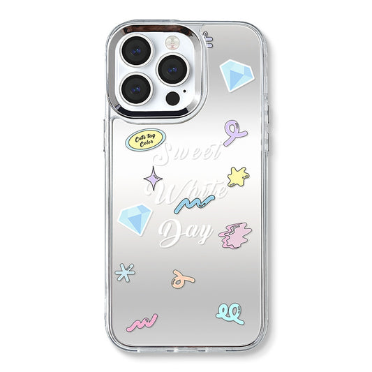 Dinos。 鏡面 iPhone 保護殼三合一加手機鏈