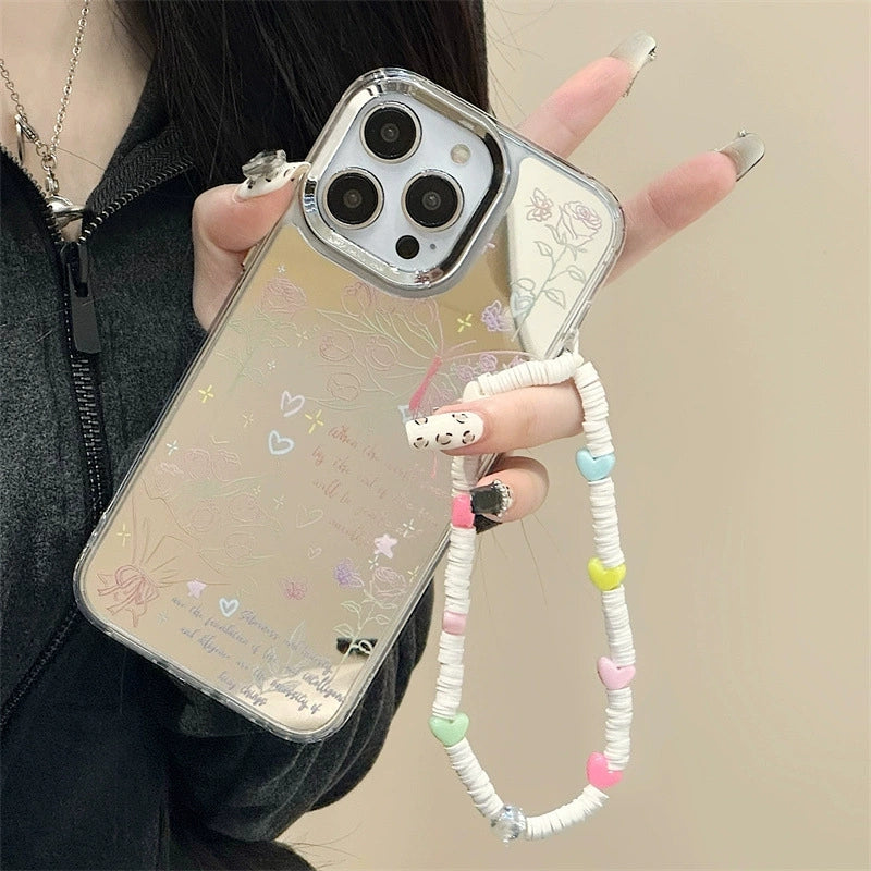 Dinos。iPhone手機殼蘋果三合一鏡面加手鍊