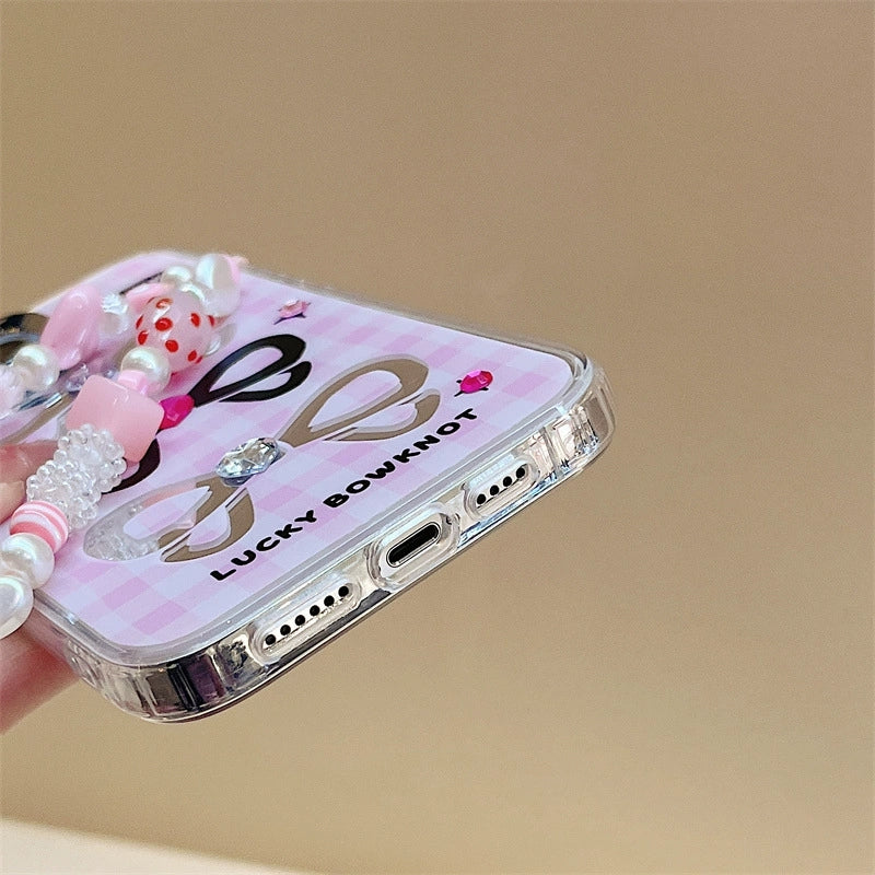 Dinos。 鏡面 iPhone 保護殼加手機鏈