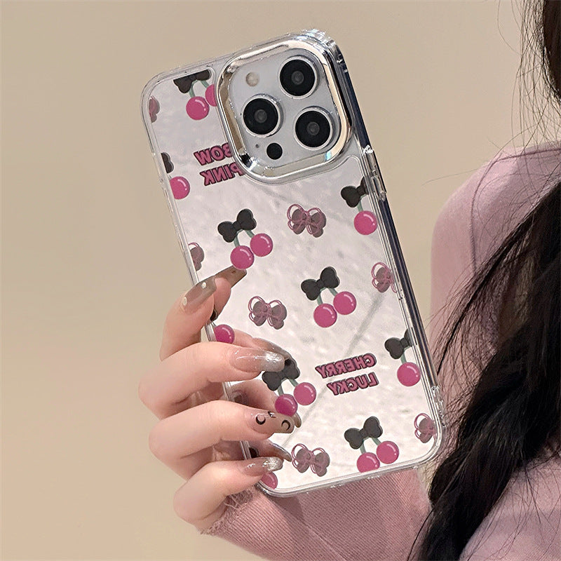 Dinos。 鏡面 iPhone 保護殼三合一加手機鏈