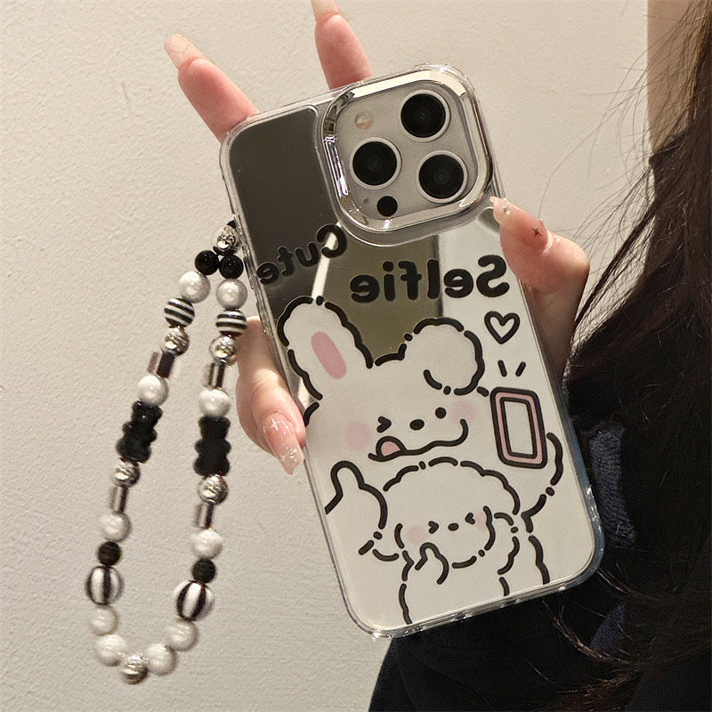 Dinos。 鏡面 iPhone 保護殼三合一加手機鏈