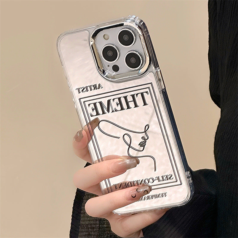 Dinos。 鏡面 iPhone 保護殼三合一加手機鏈