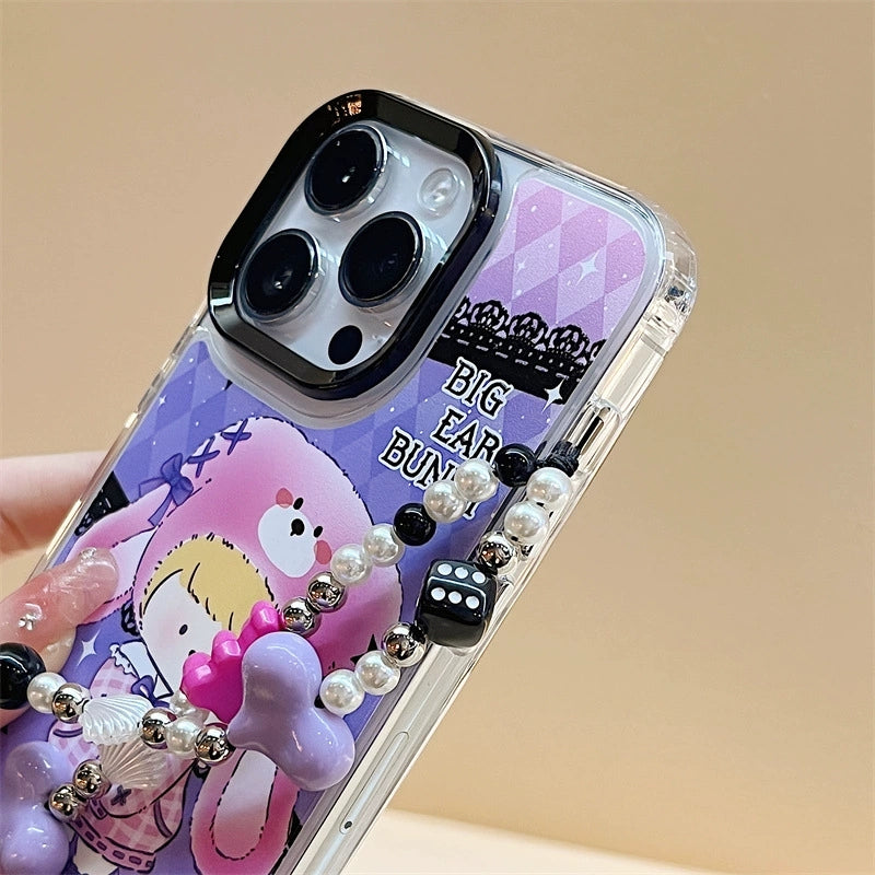 Dinos。 鏡面 iPhone 保護殼三合一加手機鏈