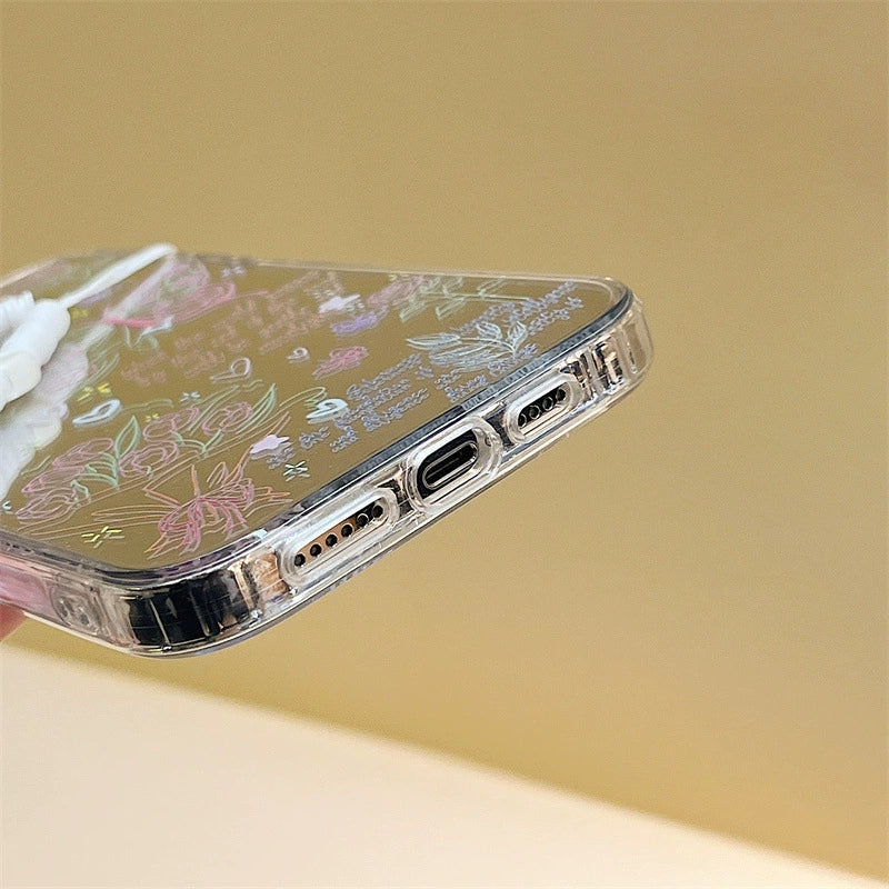 Dinos。iPhone手機殼蘋果三合一鏡面加手鍊