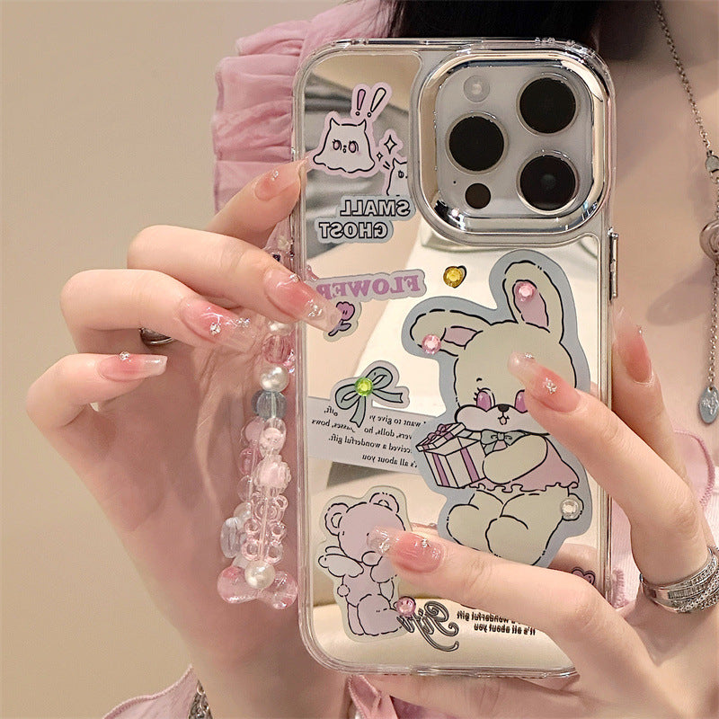 Dinos。 鏡面 iPhone 保護殼三合一加手機鏈