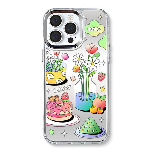 Dinos。 鏡面 iPhone 保護殼三合一加手機鏈