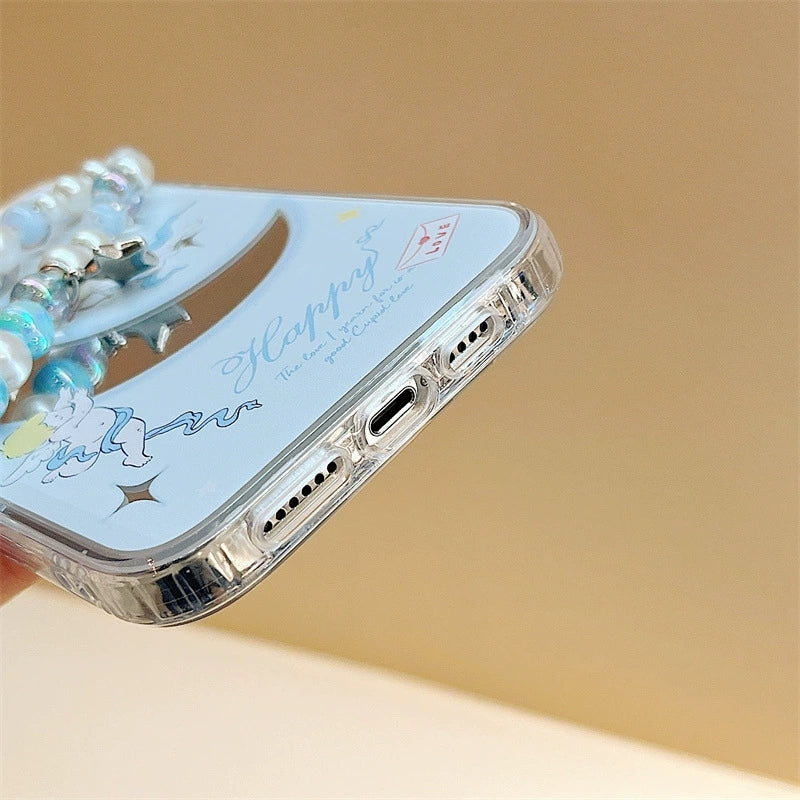 Dinos。iphone手機殼三合一鏡面殼蘋果手機鏈