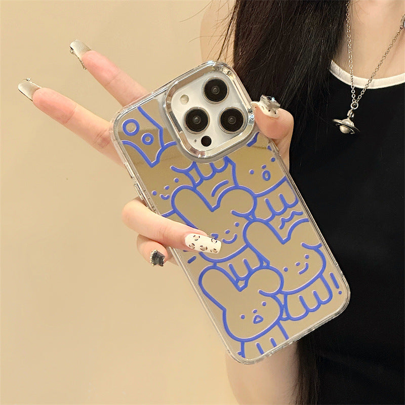 Dinos。 鏡面 iPhone 保護殼三合一加手機鏈