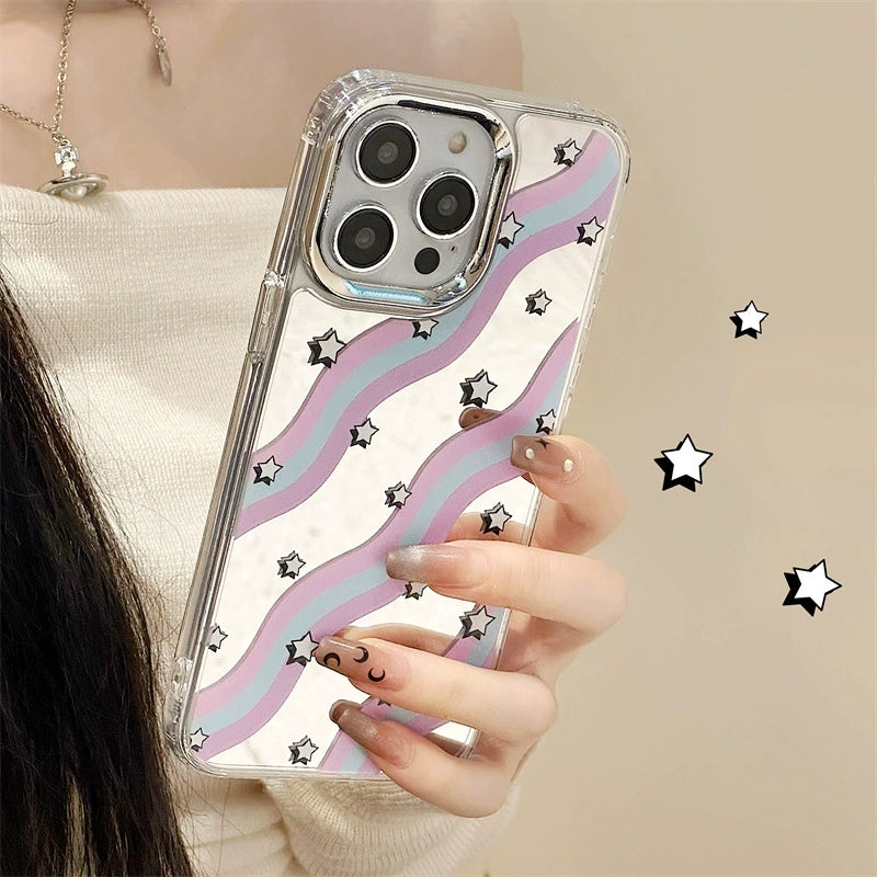 Dinos。 鏡面 iPhone 保護殼三合一加手機鏈