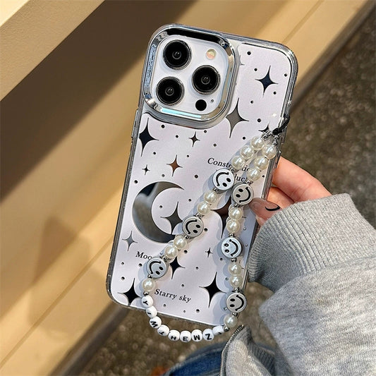 Dinos。 鏡面 iPhone 保護殼三合一加手機鏈