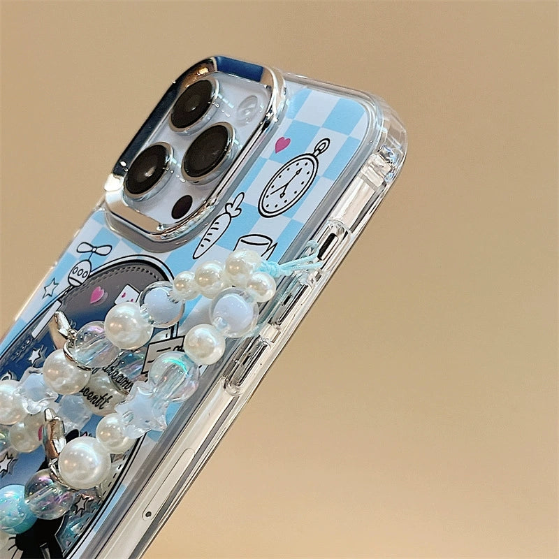 Dinos。 鏡面 iPhone 保護殼三合一加手機鏈