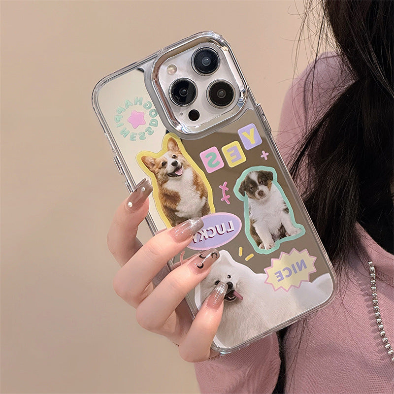 Dinos。 鏡面 iPhone 保護殼三合一加手機鏈