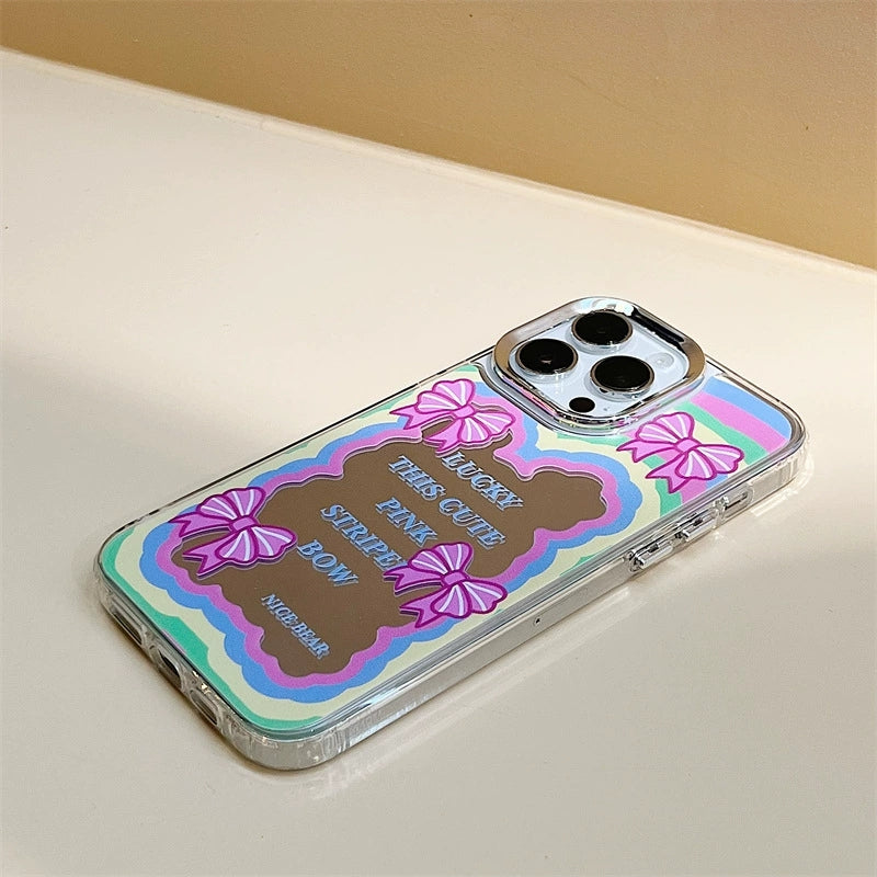 Dinos。 鏡面 iPhone 保護殼三合一加手機鏈