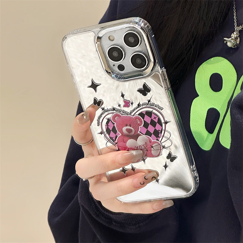 Dinos。 鏡面 iPhone 保護殼三合一加手機鏈