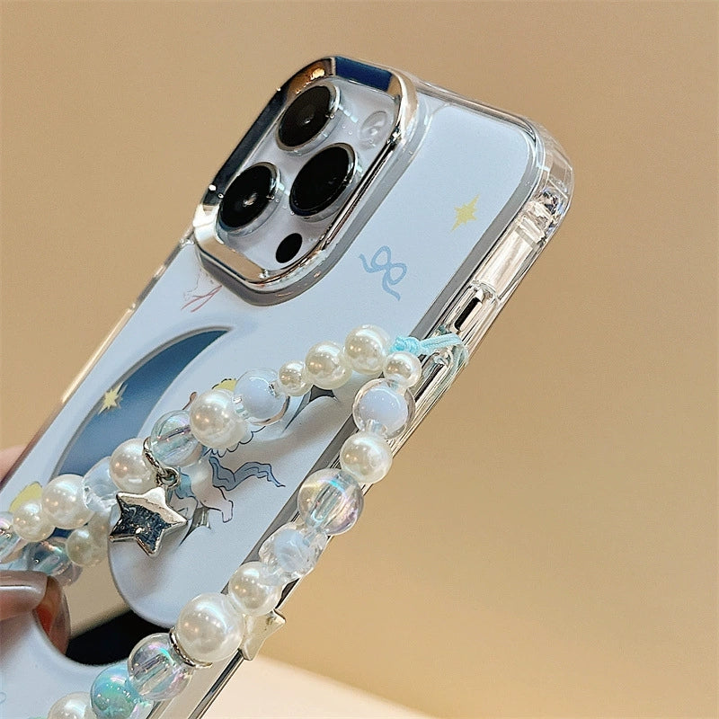Dinos。iphone手機殼三合一鏡面殼蘋果手機鏈