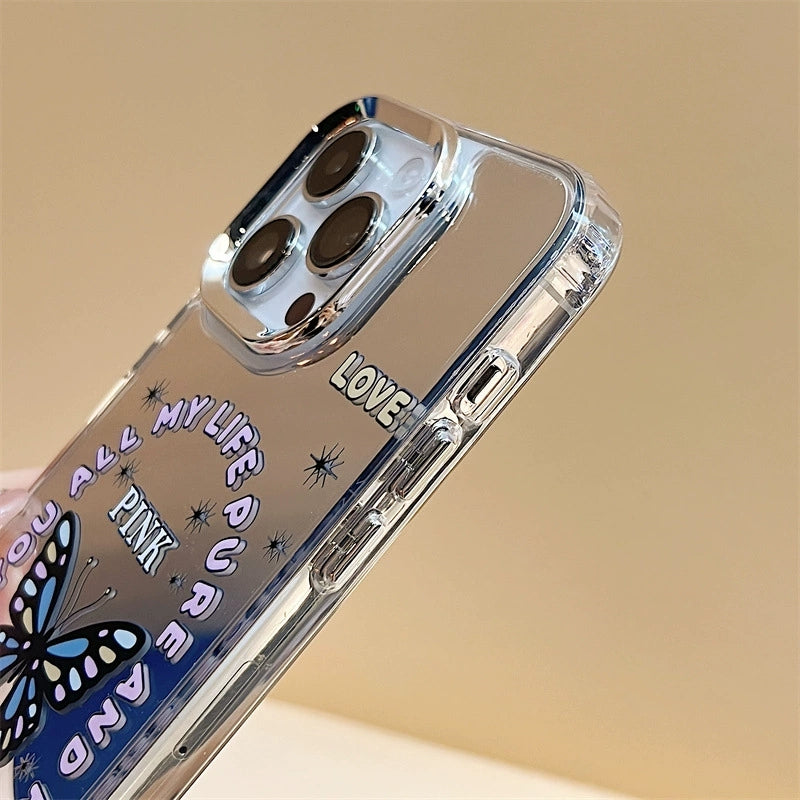 Dinos。 鏡面 iPhone 保護殼三合一加手機鏈