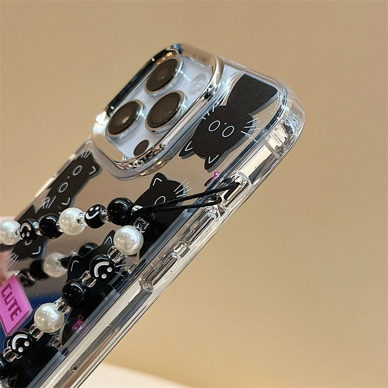 Dinos。iphone卡通手機殼蘋果三合一鏡面加手鍊